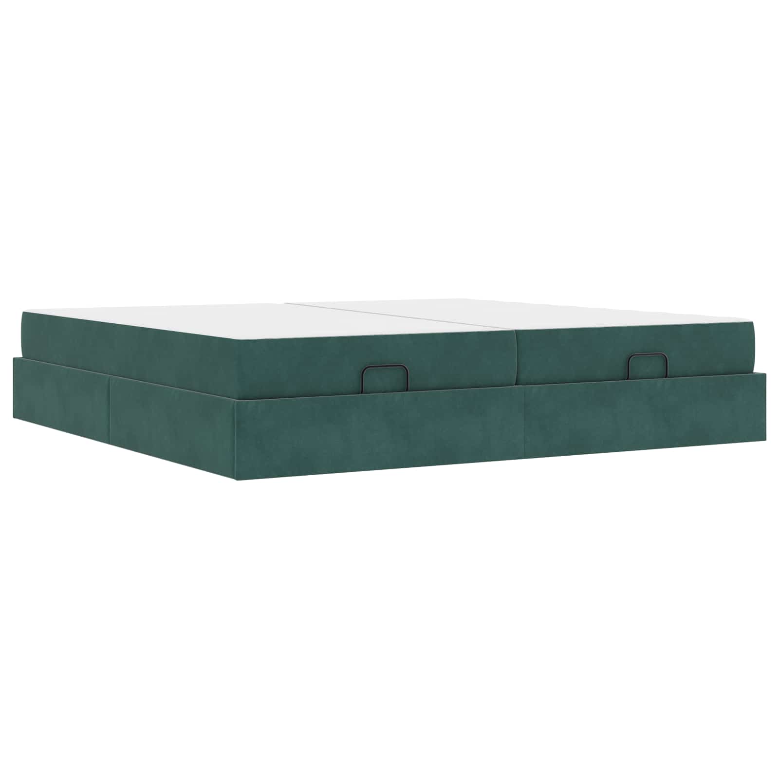 Okvir kreveta s madracem s madracem 2 pcs Zelena Baršun