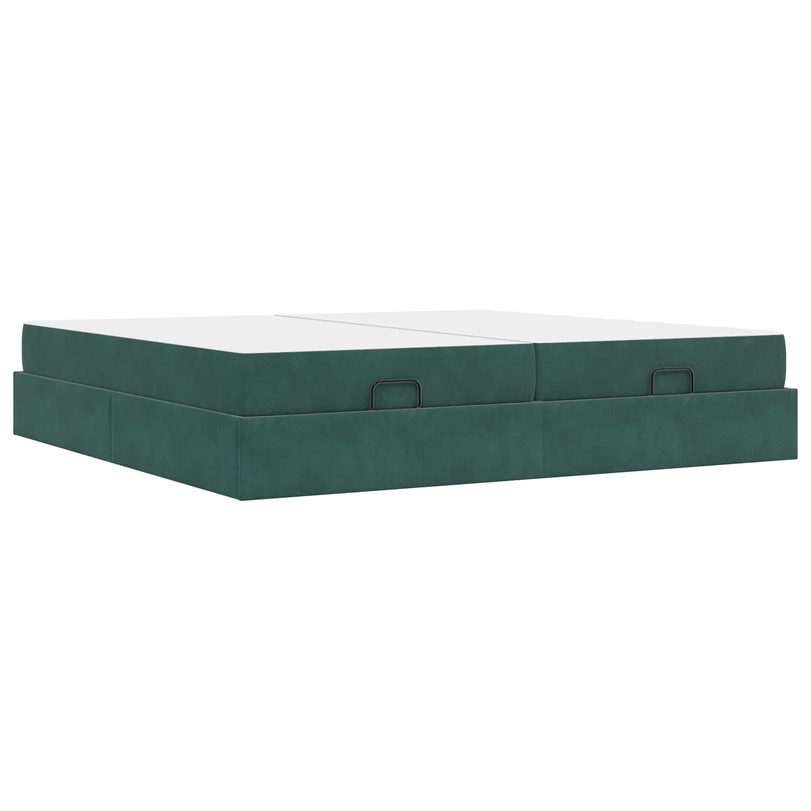 Okvir kreveta s madracem s madracem 2 pcs Zelena Baršun