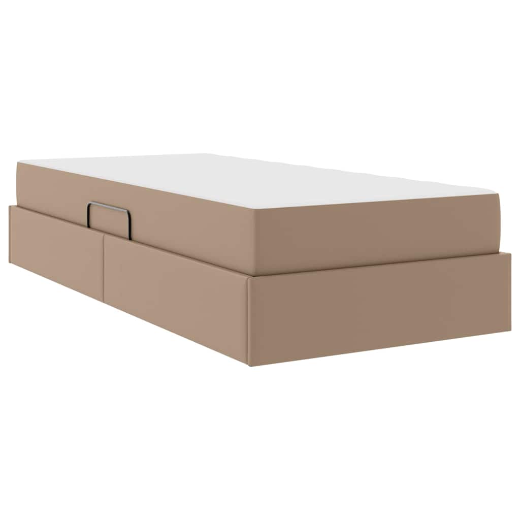 Krevet s madracem i skladištem 2 pcs Boja cappuccina Koža