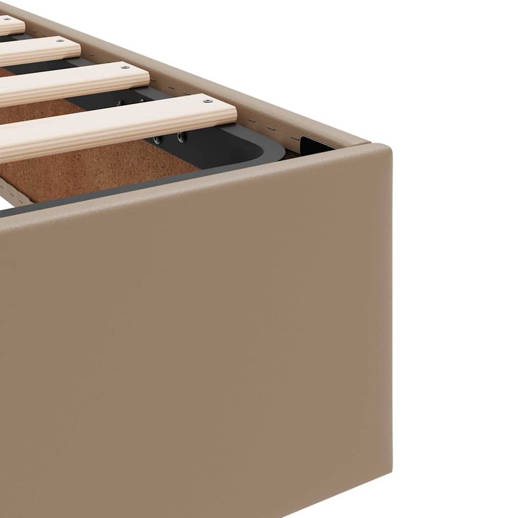 Krevet s madracem i skladištem 2 pcs Boja cappuccina Koža