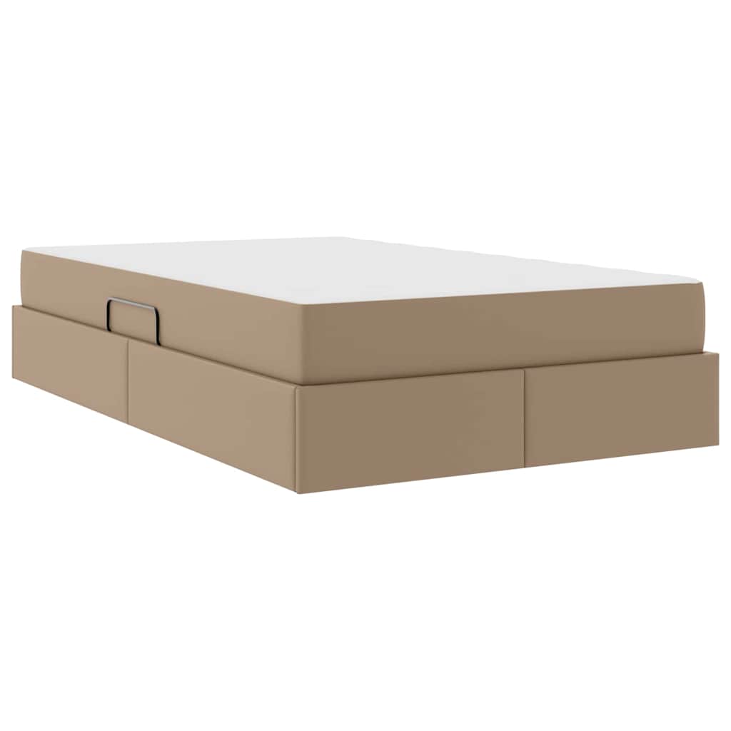 Krevet s madracem i skladištem 2 pcs Boja cappuccina Koža