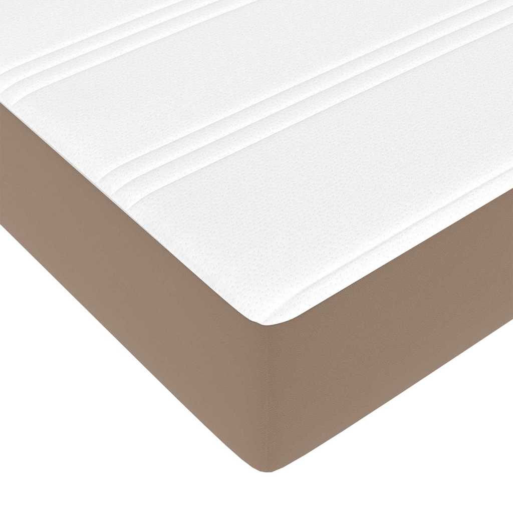 Krevet s madracem i skladištem 2 pcs Boja cappuccina Koža