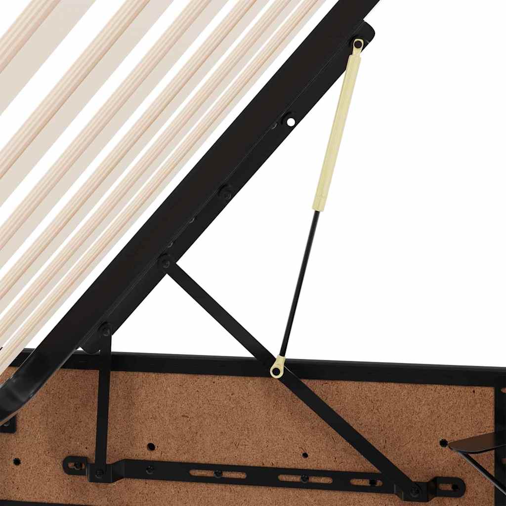 Krevet s madracem i skladištem s madracem 2 pcs Crna Koža