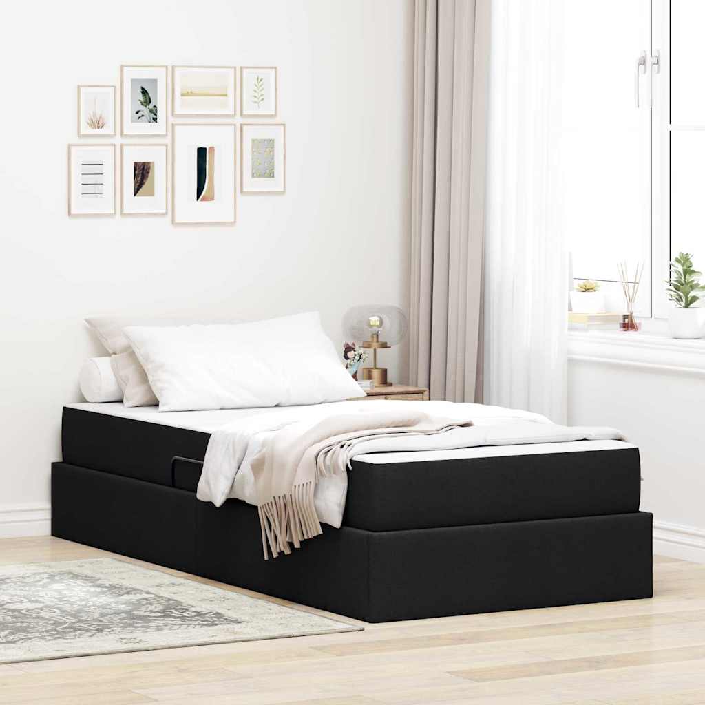 Krevet s madracem i skladištem Crna 90 x 190 cm Poliester