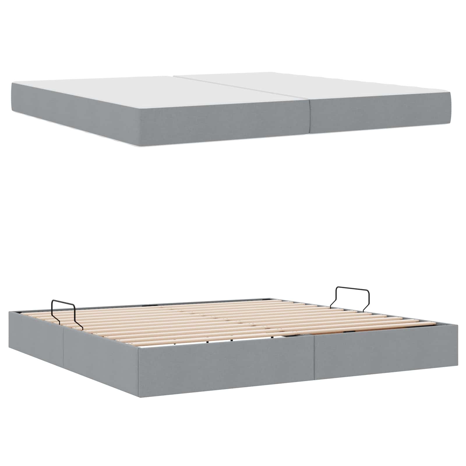 Krevet s madracem i skladištem Svijetlo siva 200 x 200 cm