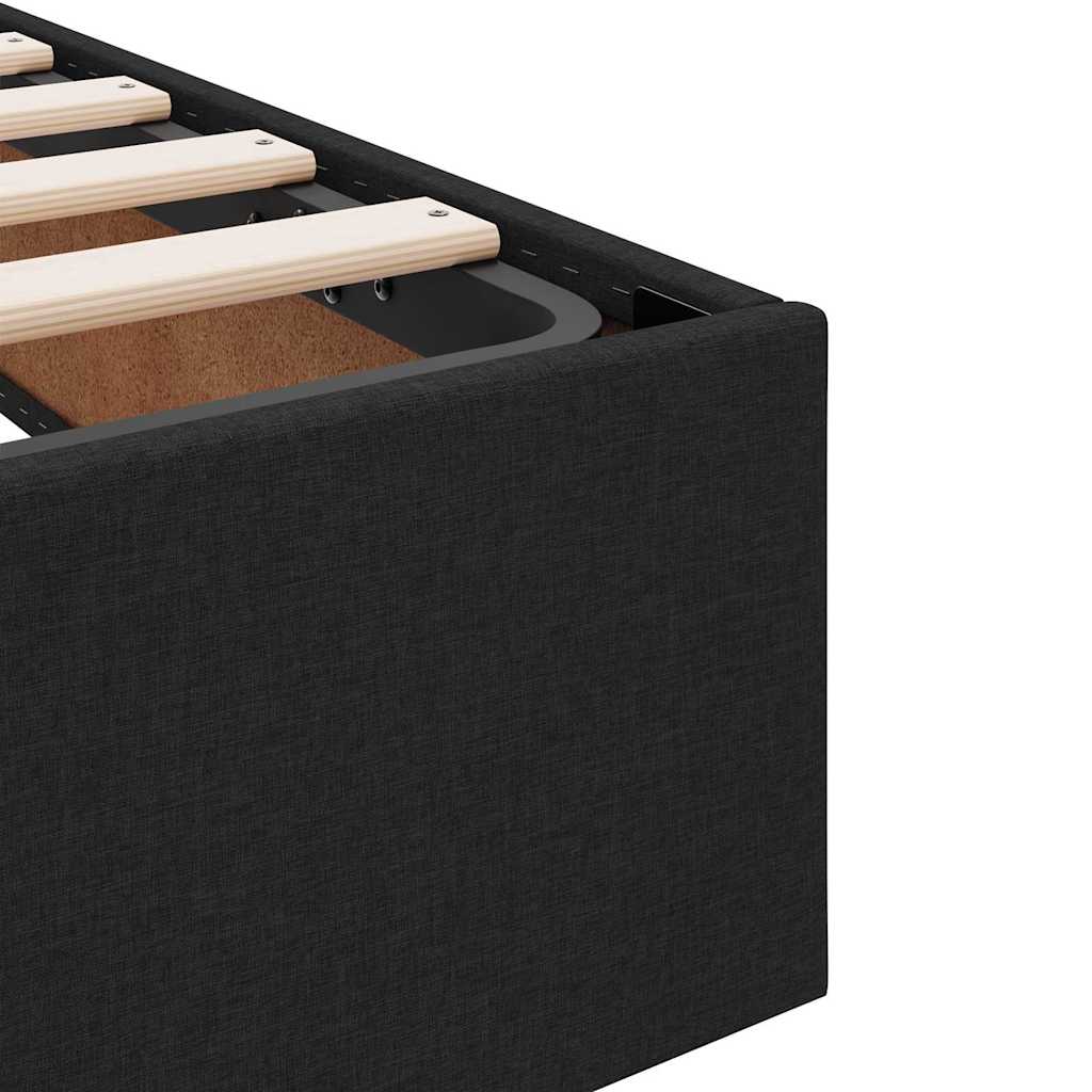 Krevet s madracem i skladištem Crna 200 x 200 cm Poliester