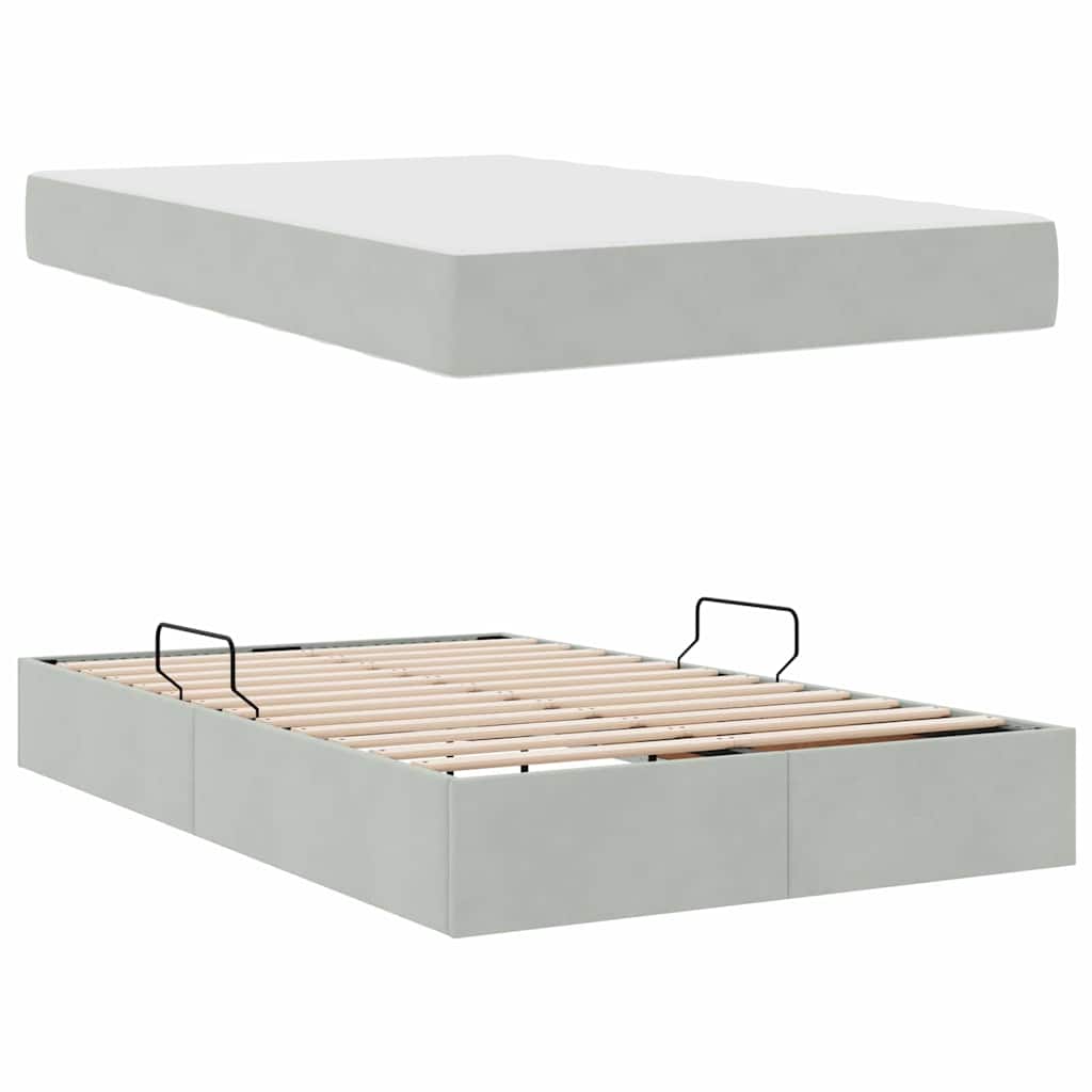 Krevet s madracem i skladištem Svijetlo siva 120 x 200 cm
