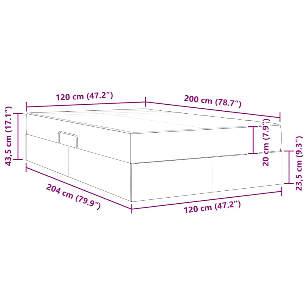 Krevet s madracem i skladištem Ružičasta 120 x 200 cm Baršun
