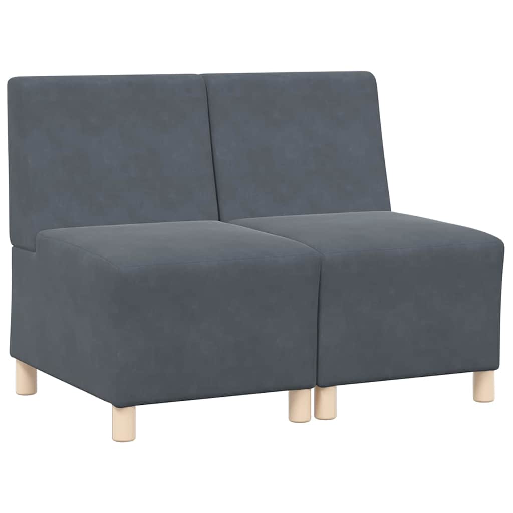 Modularna sofa bez naslona 2 pcs Tamno siva 55 x 74 x 82 cm