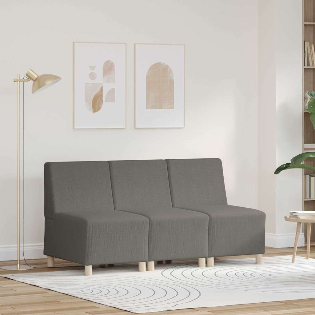 Modularna sofa bez naslona 3 pcs Svijetlo siva 55 x 74 x 82 cm