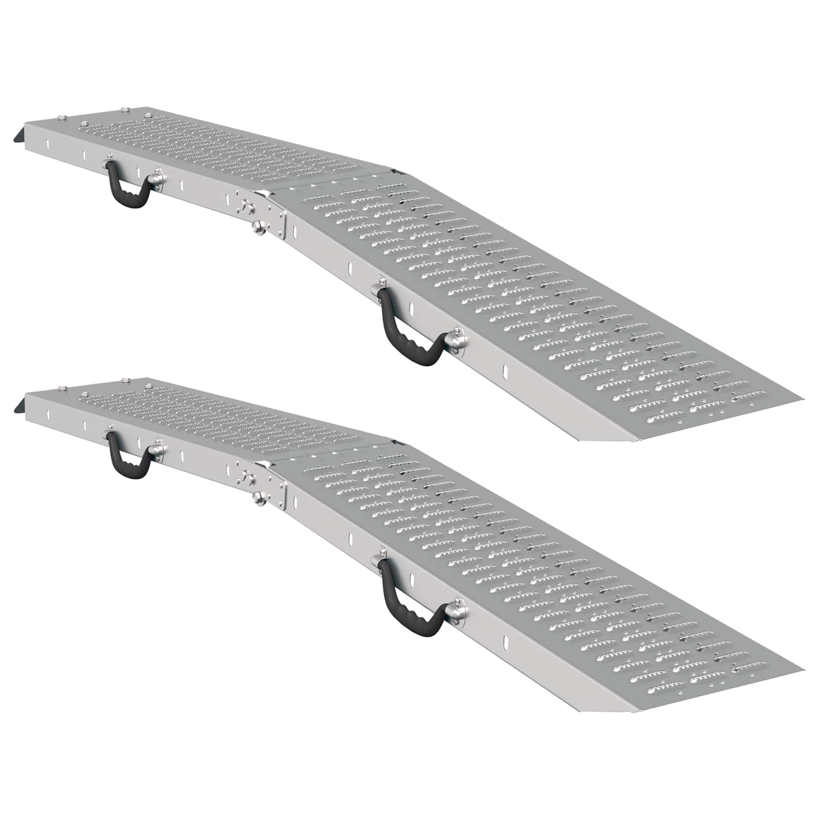 Sklopiva rampu 200kg po rampi 2 pcs Srebrno 166 x 23 x 4,5 cm