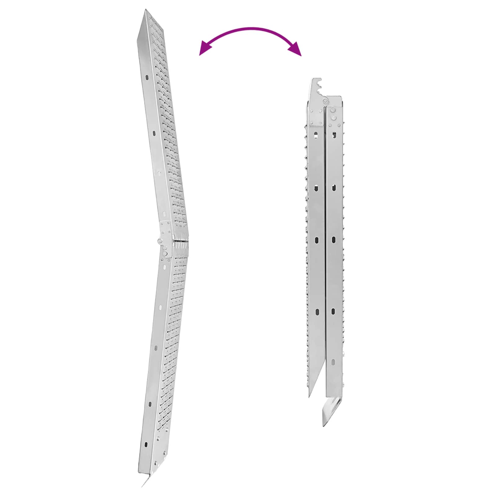 Sklopiva rampu 200kg po rampi 2 pcs Srebrno 186 x 23 x 4,5 cm