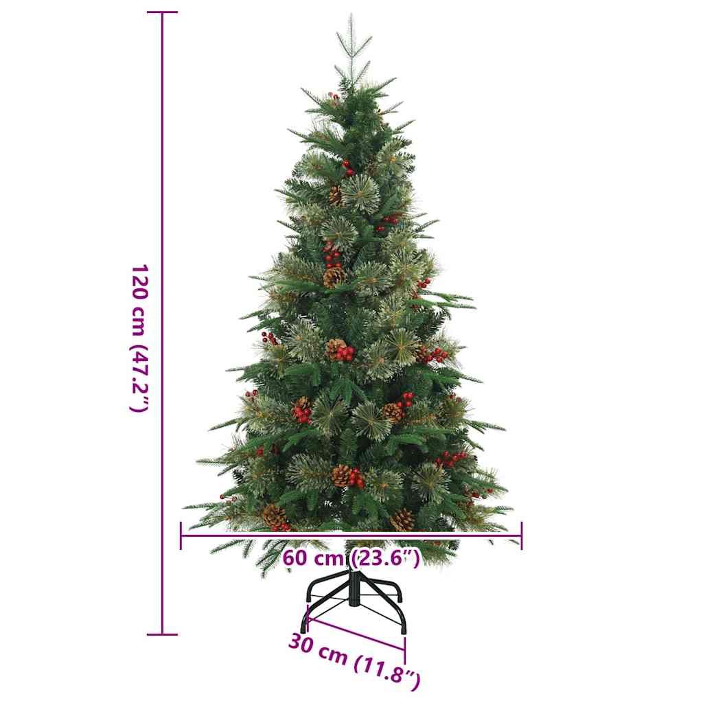 Umjetno božićno drvce s nogom Zelena 120 cm PVC, PE i čelik