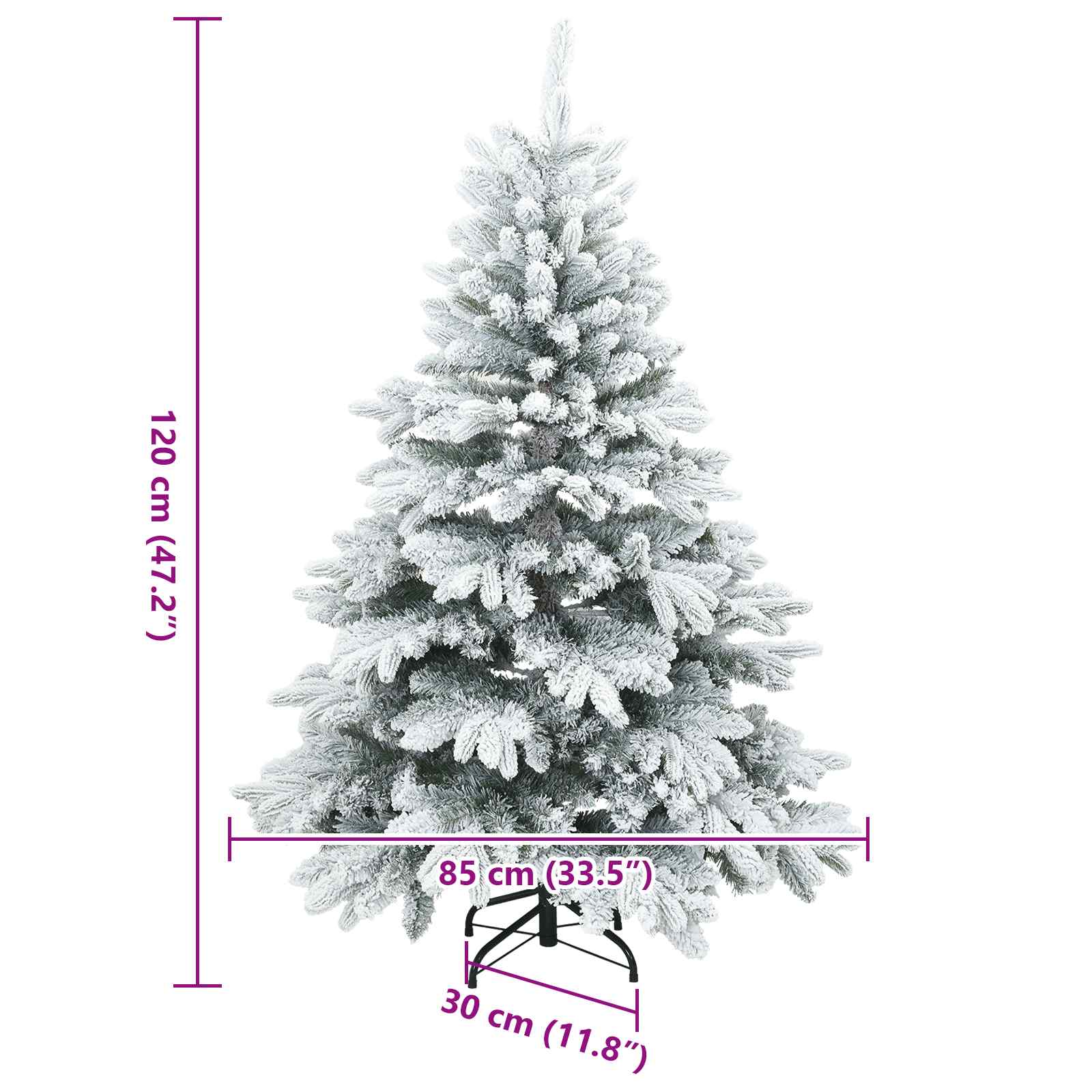 Umjetno Zglobno Božićno Drvo Snijeg Preplačeno Bijelo 120 cm