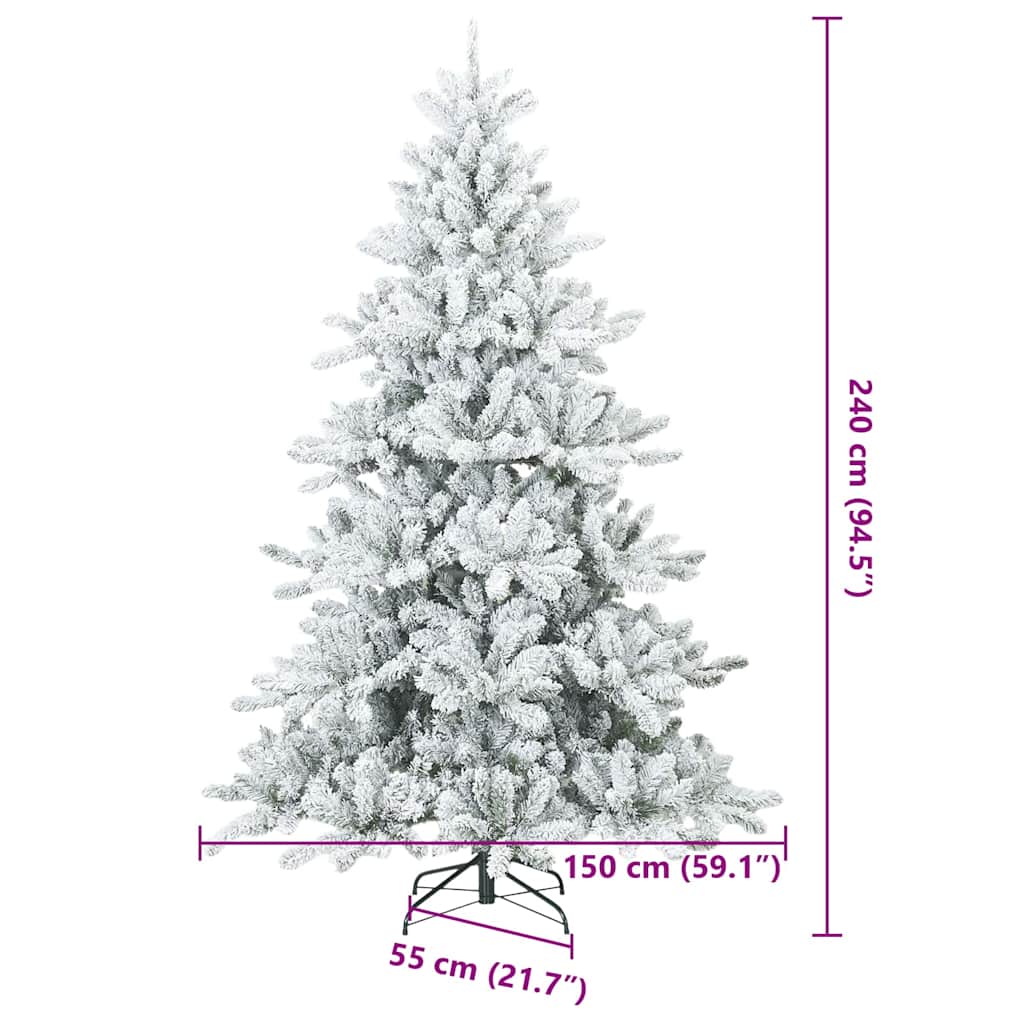 Umjetno Zglobno Božićno Drvo Snijeg Preplačeno Bijelo 240 cm