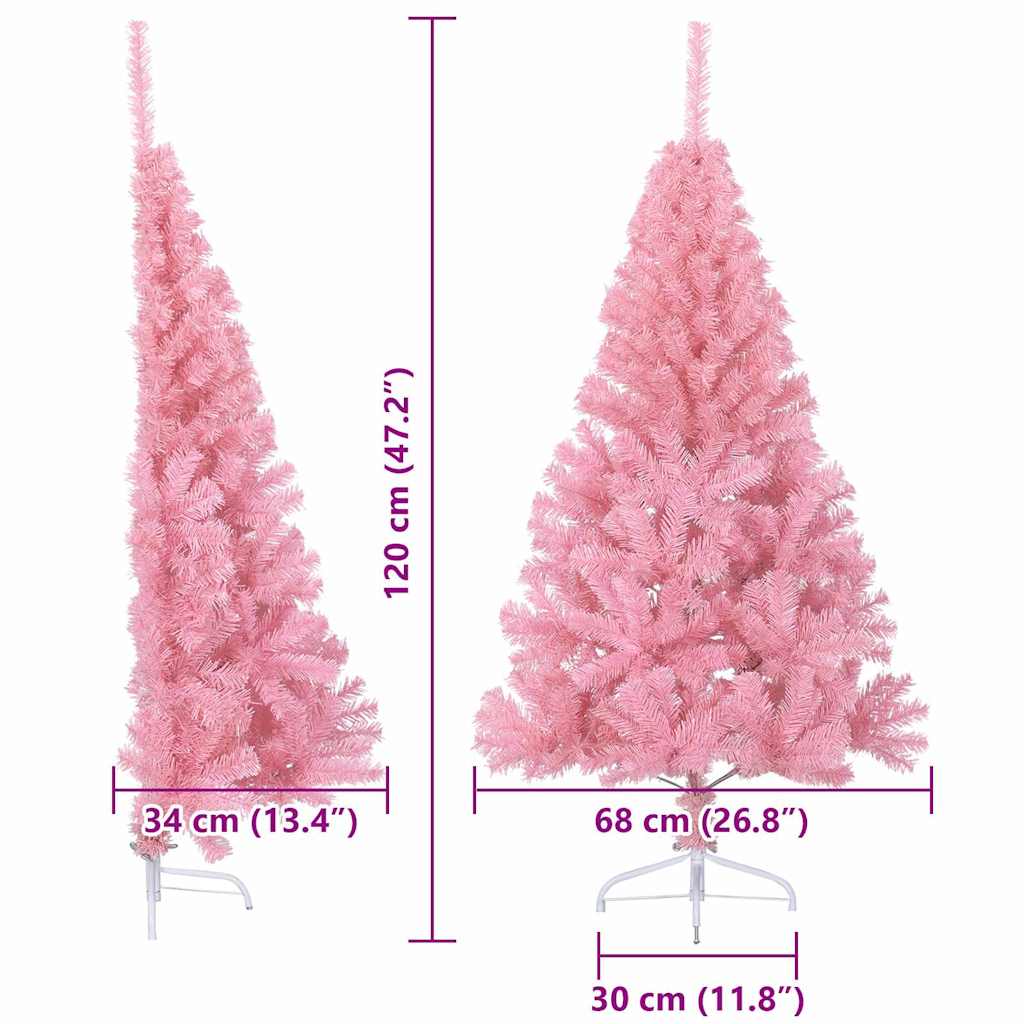Umjetno predsvijetljeno božićno drvce Ružičasta 120 cm PVC
