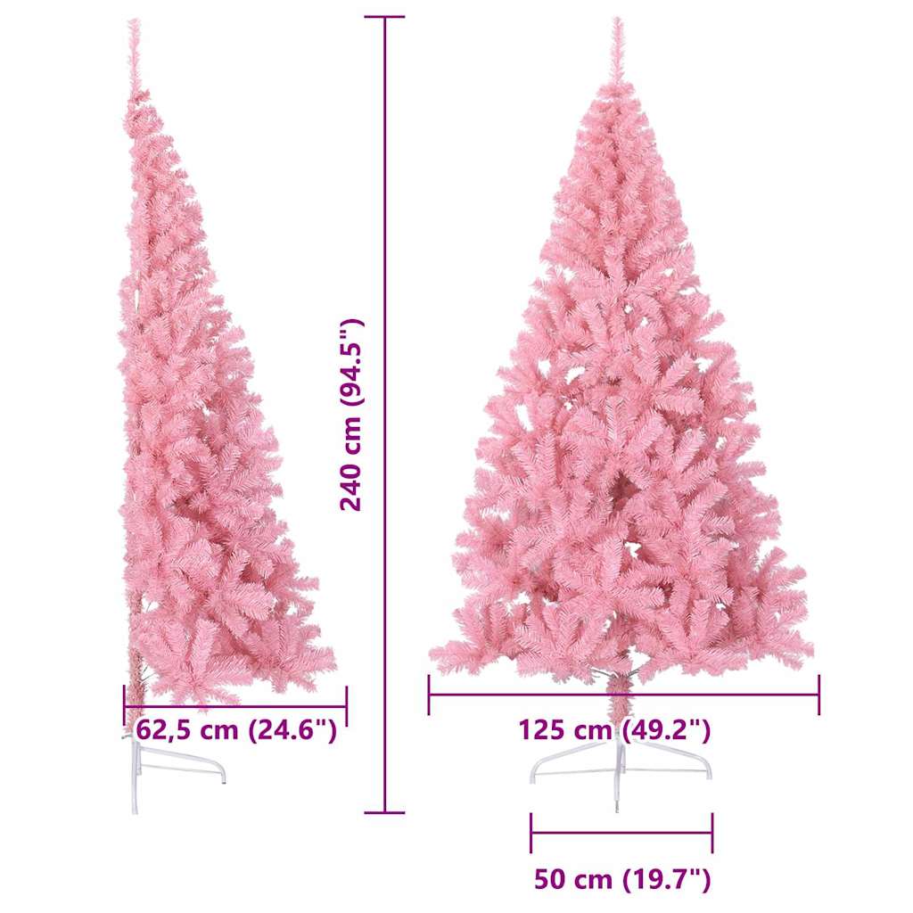Umjetno predsvijetljeno božićno drvce Ružičasta 240 cm PVC