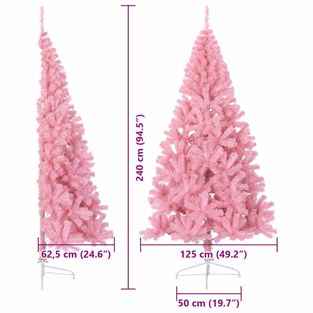 Umjetno predsvijetljeno božićno drvce Ružičasta 240 cm PVC