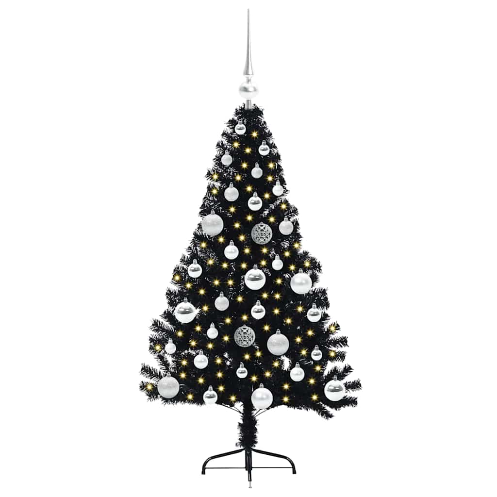Umjetno predsvijetljeno božićno drvce Crna 120 cm PVC