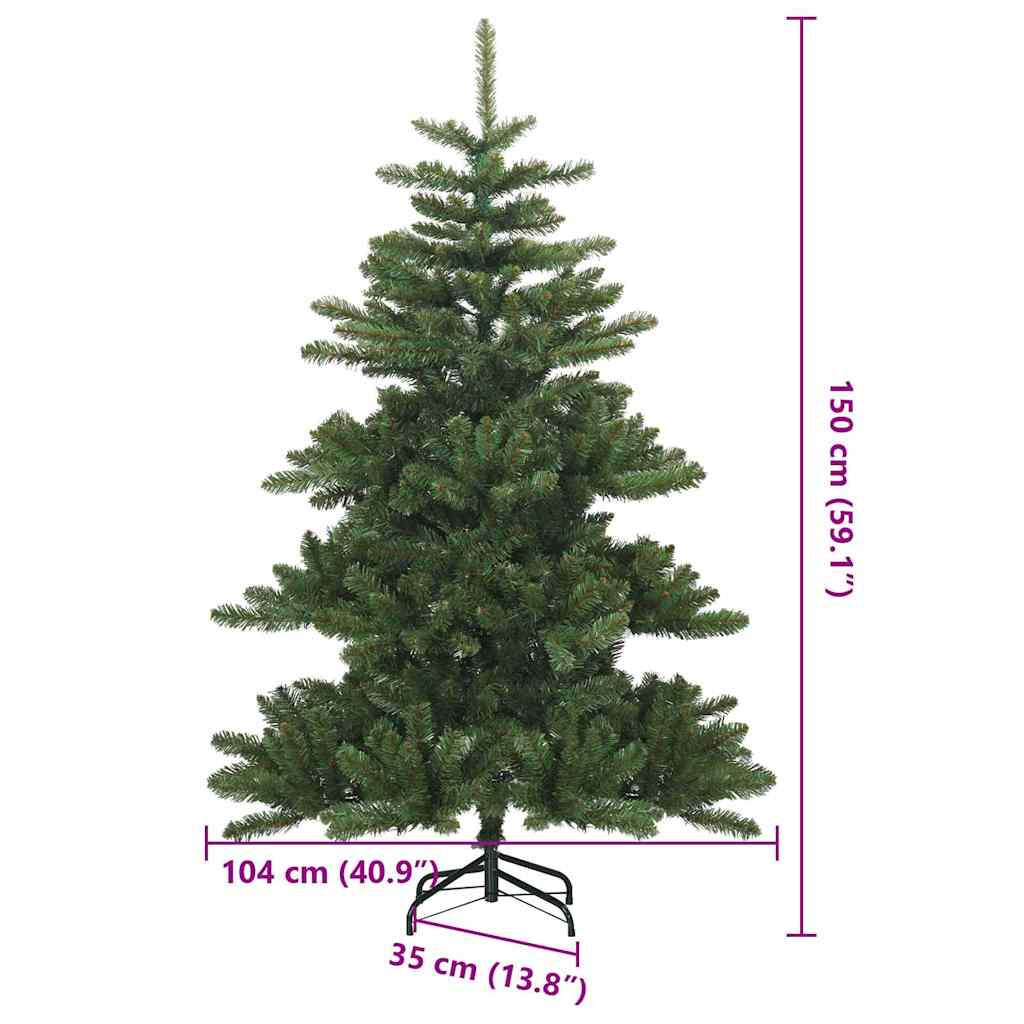 Umjetno božićno drvce s nogom Zelena 150 cm PVC i čelik
