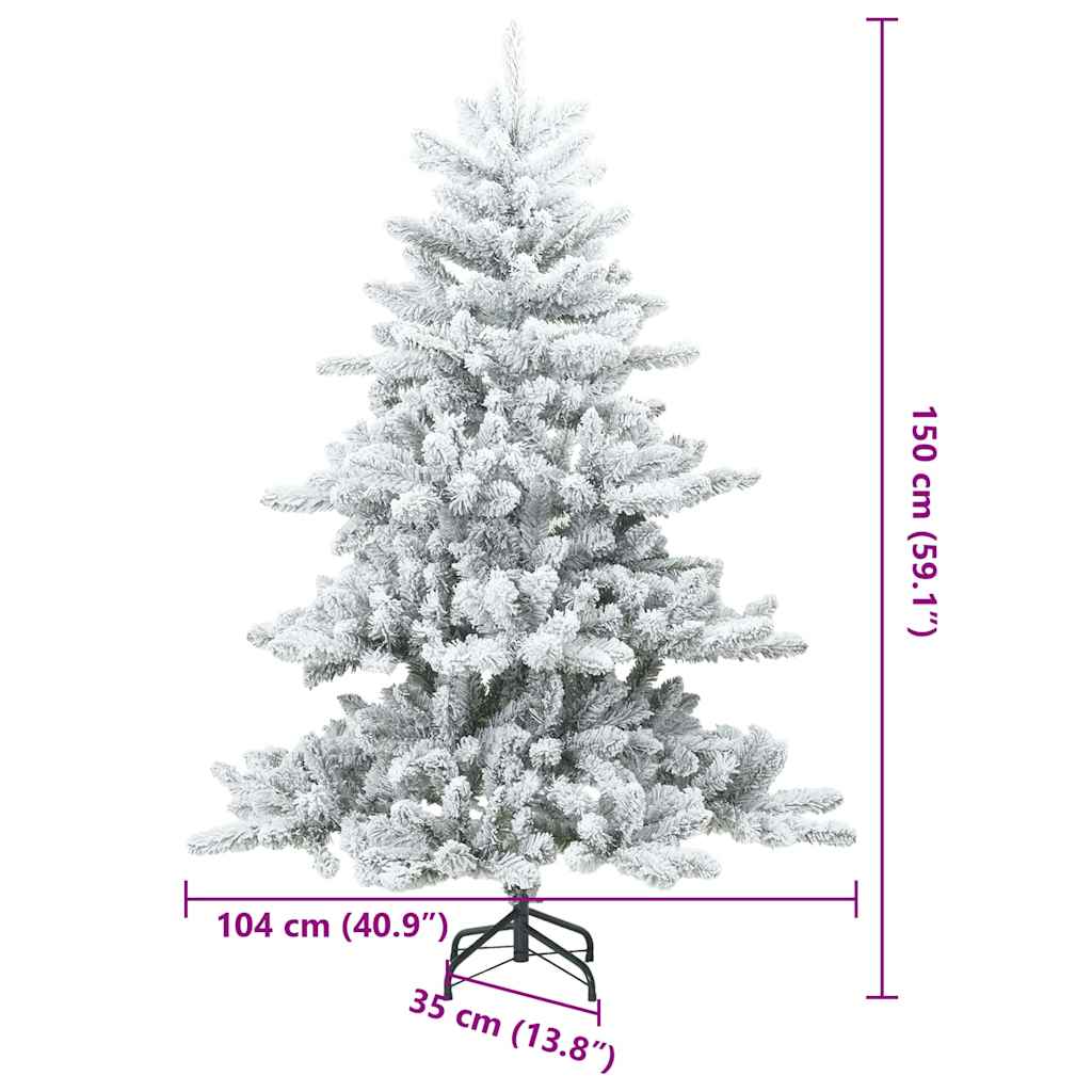 Umjetno božićno drvce s nogom Bijelo 150 cm PVC i čelik