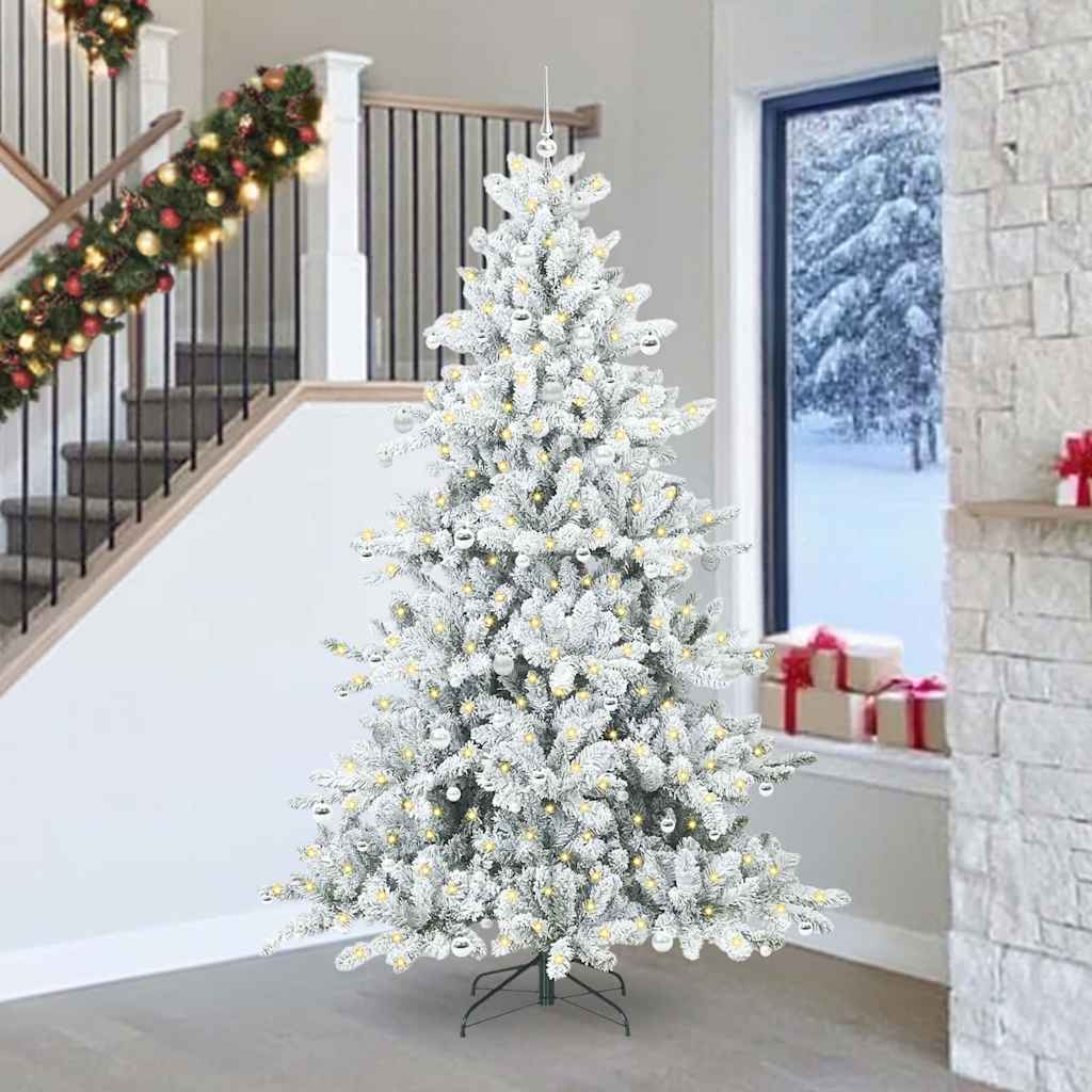 Umjetno božićno drvce s nogom Bijelo 240 cm PVC i čelik