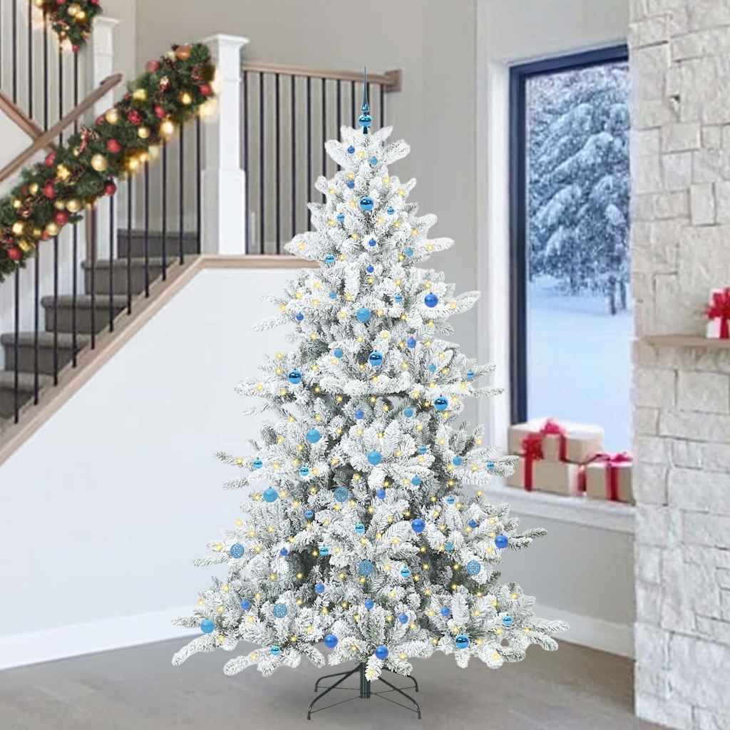 Umjetno božićno drvce s nogom Bijelo 240 cm PVC i čelik
