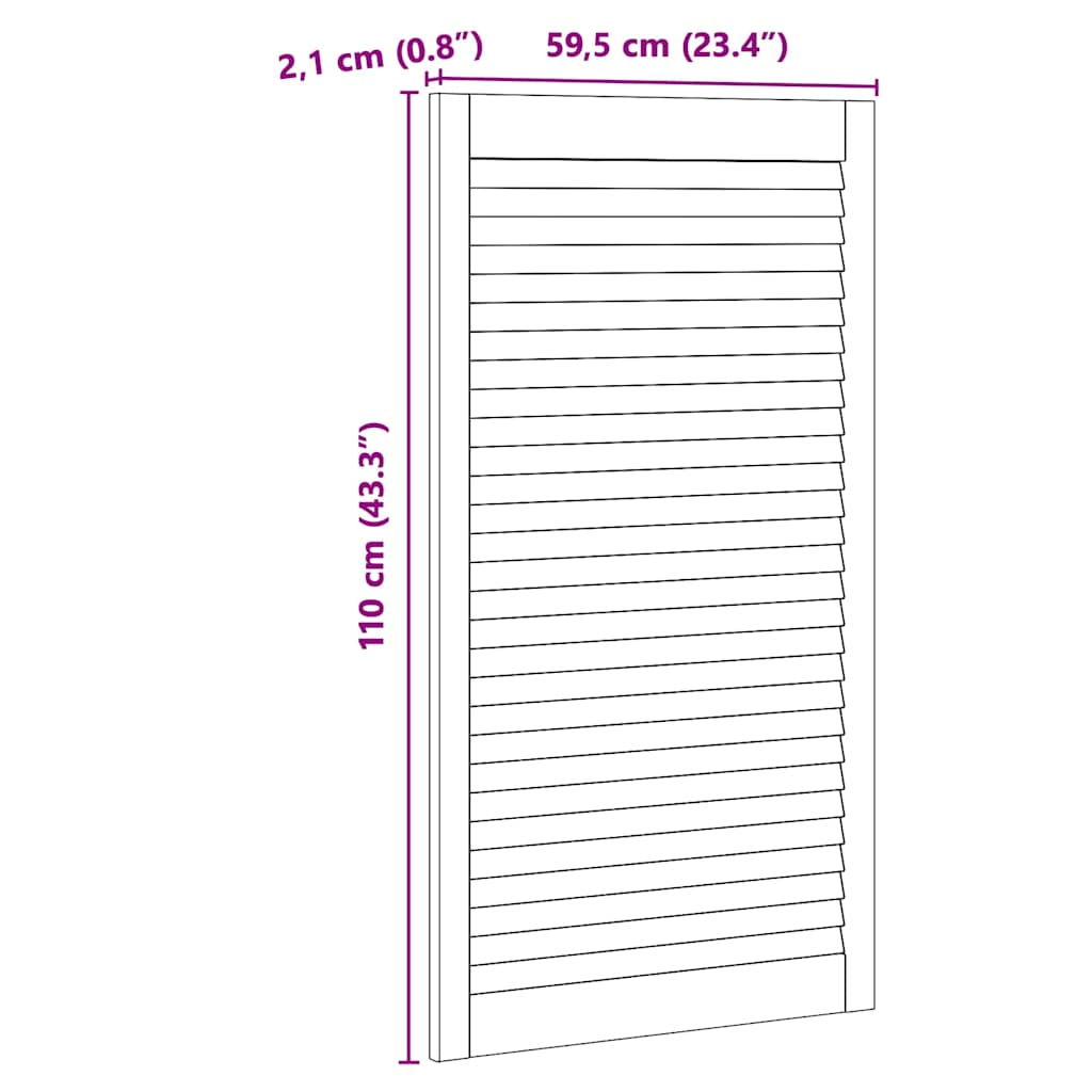 Ormarna vrata Prirodna 110 x 2,1 x 59,5 cm Čvrsto borovo drvo