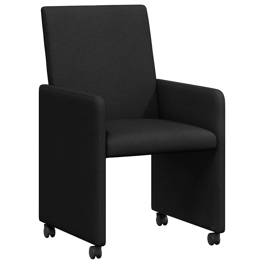 Blagovačke stolice s kotačima 2 pcs Crna 57 x 66 x 94 cm