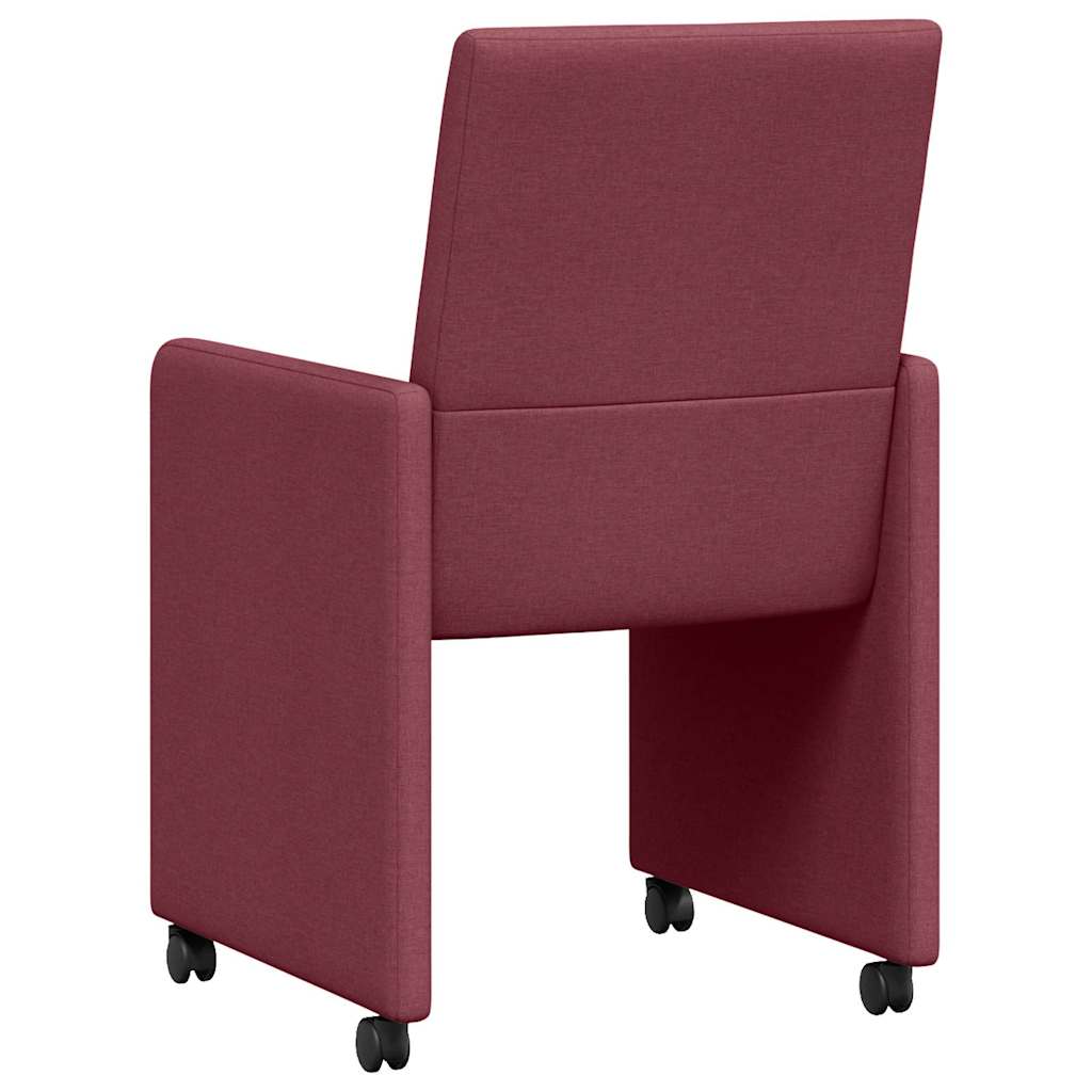 Blagovačke stolice s kotačima 2 pcs boja crnog vina tkanina