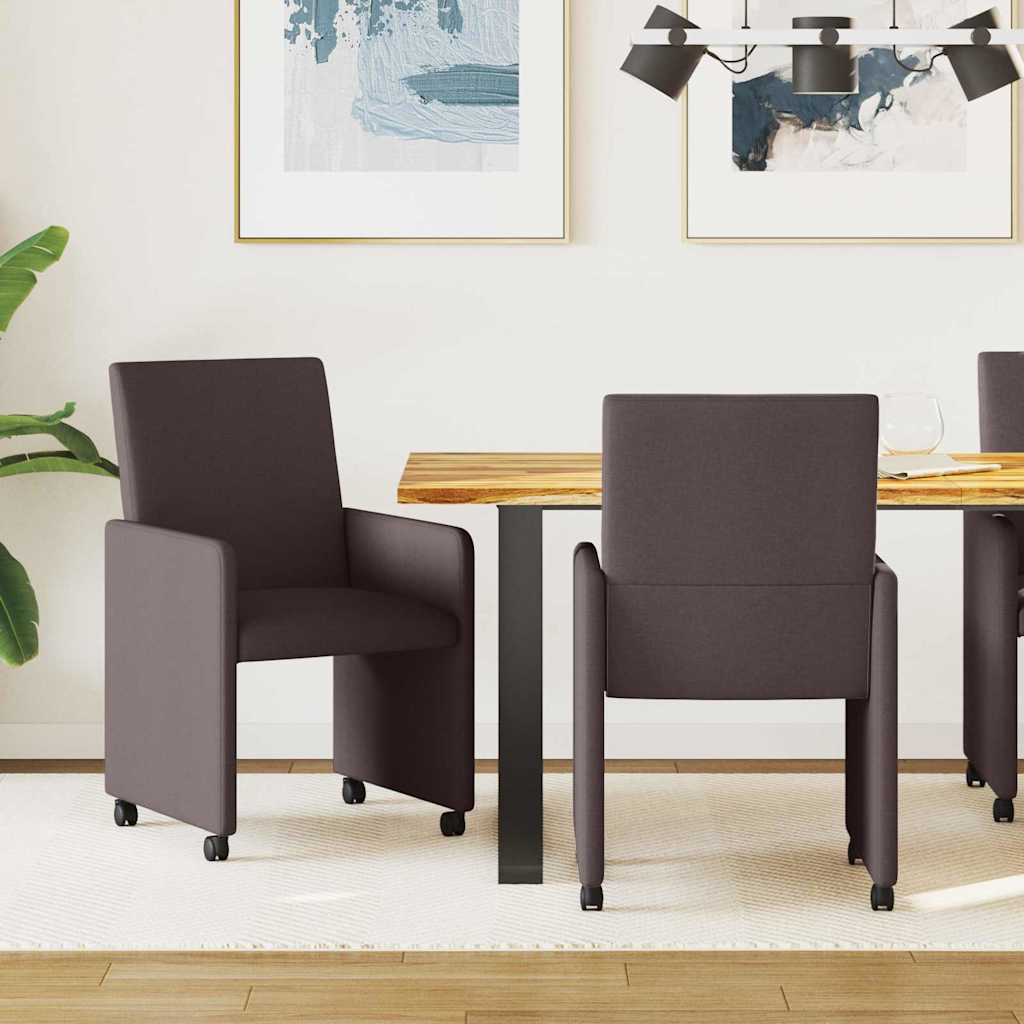 Blagovačke stolice s kotačima 2 pcs Tamno smeđa 57 x 66 x 94 cm