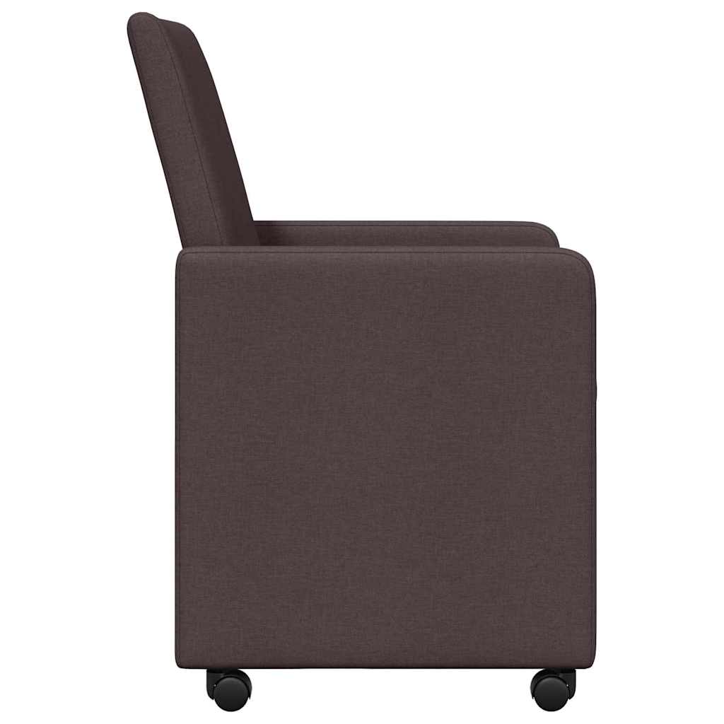 Blagovačke stolice s kotačima 2 pcs Tamno smeđa 57 x 66 x 94 cm