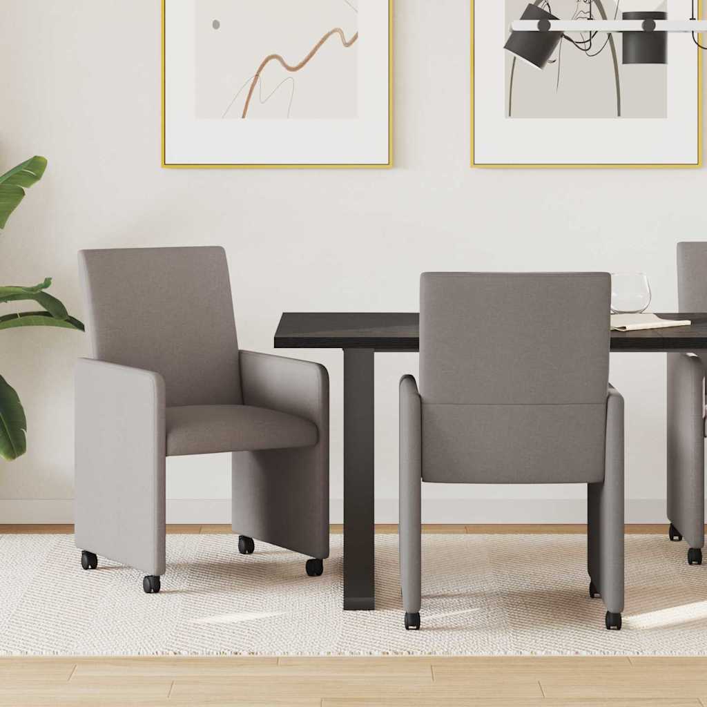 Blagovačke stolice s kotačima 2 pcs Sivo-smeđa 57 x 66 x 94 cm
