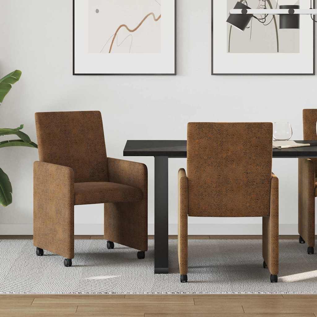 Blagovačke stolice s kotačima 2 pcs Smeđa 57 x 66 x 94 cm