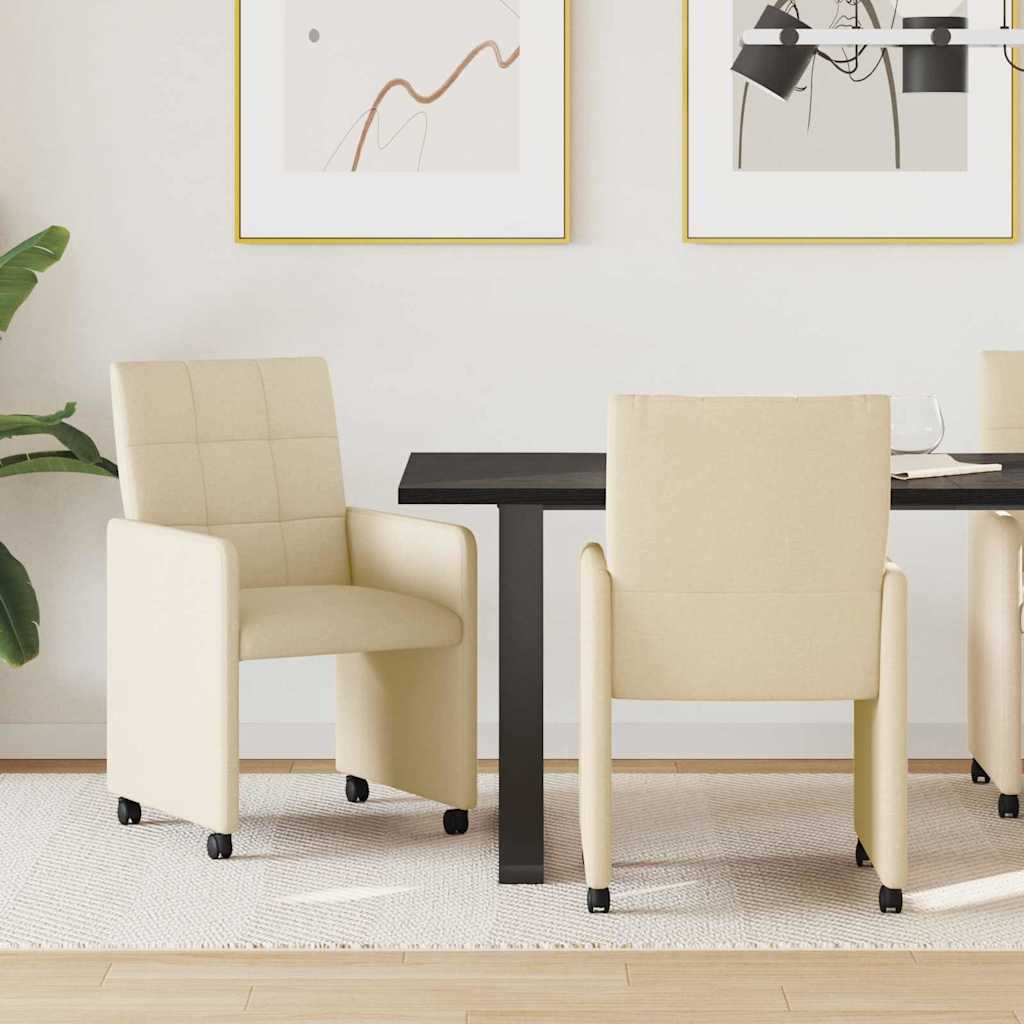 Blagovačke stolice s kotačima 2 pcs Krema 58 x 65 x 94 cm