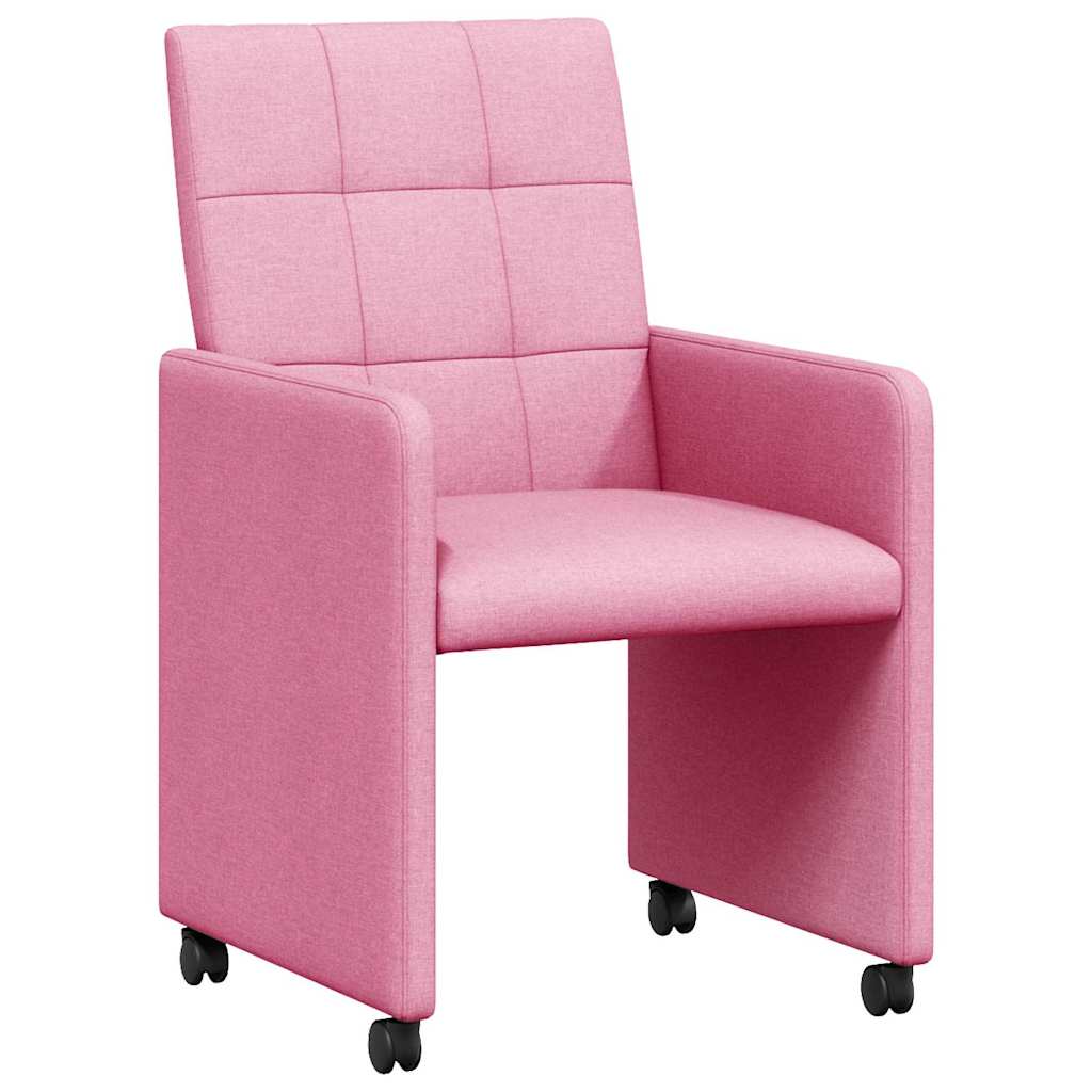Blagovačke stolice s kotačima 2 pcs Ružičasta 58 x 65 x 94 cm