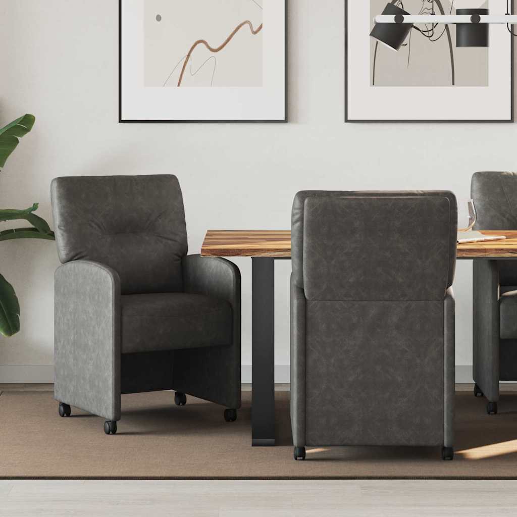 Blagovačke stolice s kotačima 2 pcs Crna 57 x 67 x 95 cm