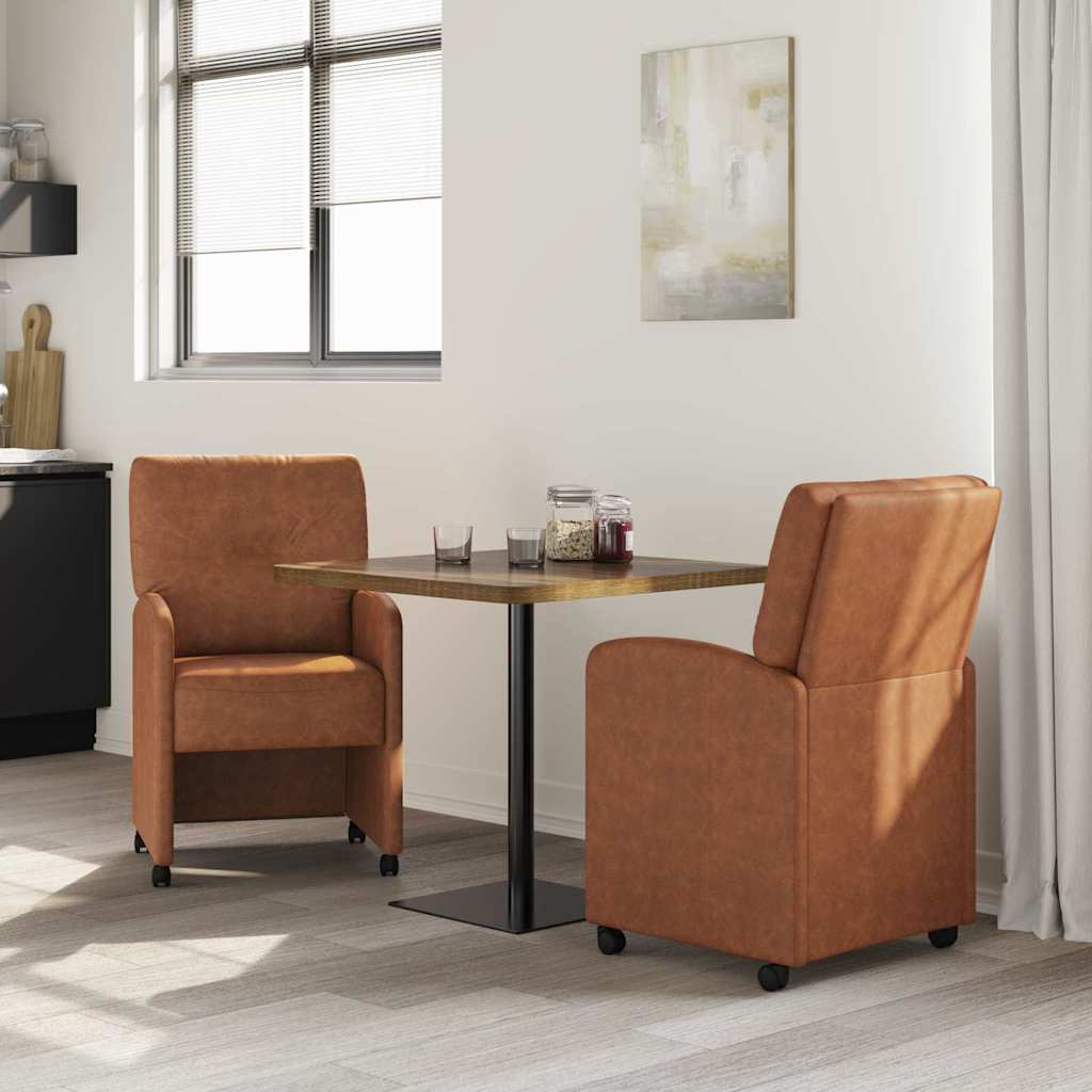 Blagovačke stolice s kotačima 2 pcs Smeđa 57 x 67 x 95 cm