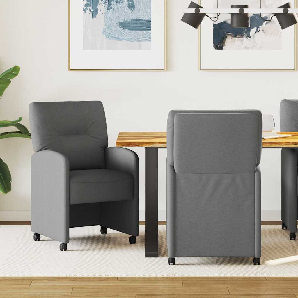 Blagovačke stolice s kotačima 2 pcs Tamno siva 57 x 67 x 95 cm