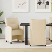 Blagovačke stolice s kotačima 2 pcs Krema 57 x 67 x 95 cm