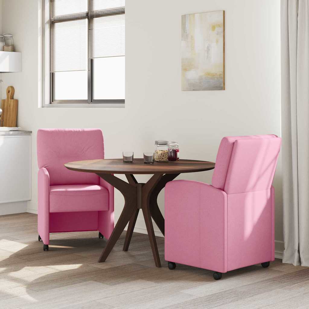 Blagovačke stolice s kotačima 2 pcs Ružičasta 57 x 67 x 95 cm