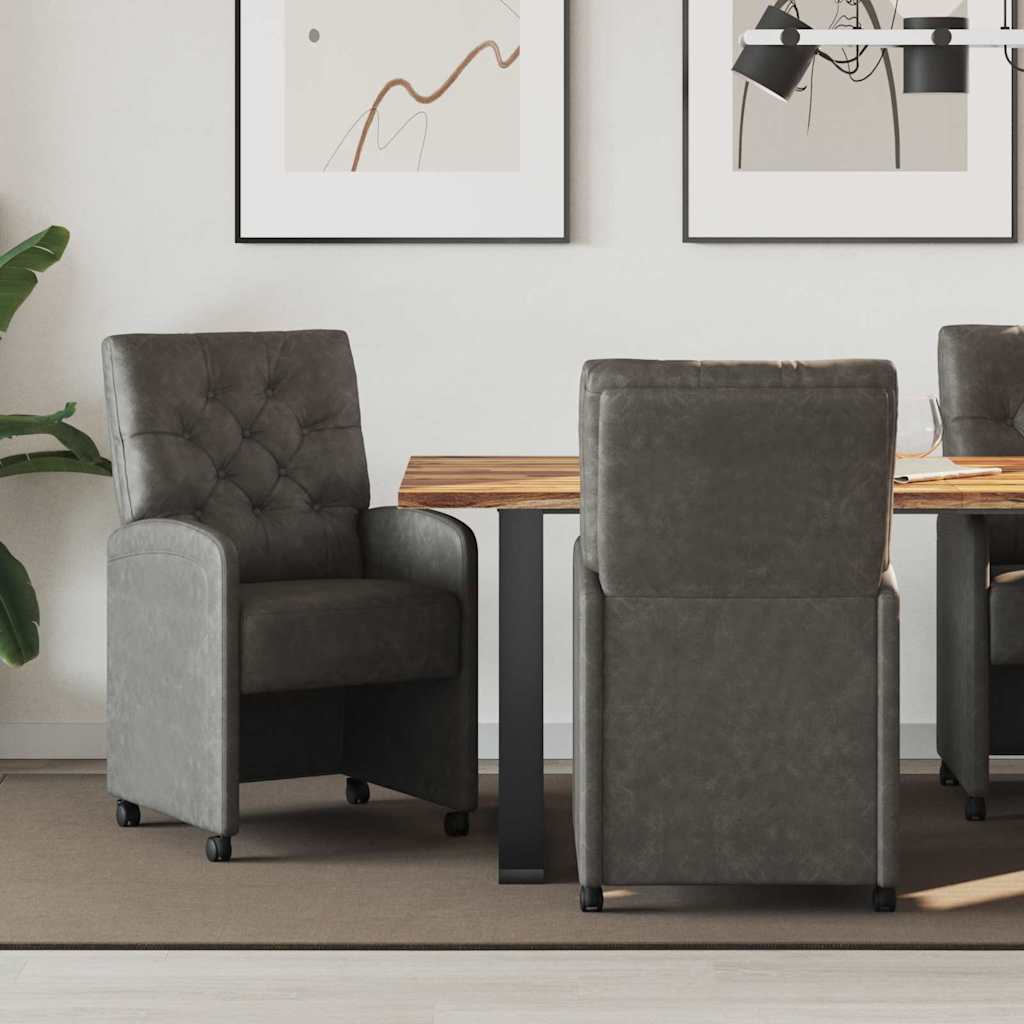 Blagovačke stolice s kotačima 2 pcs Crna 58 x 67 x 97 cm