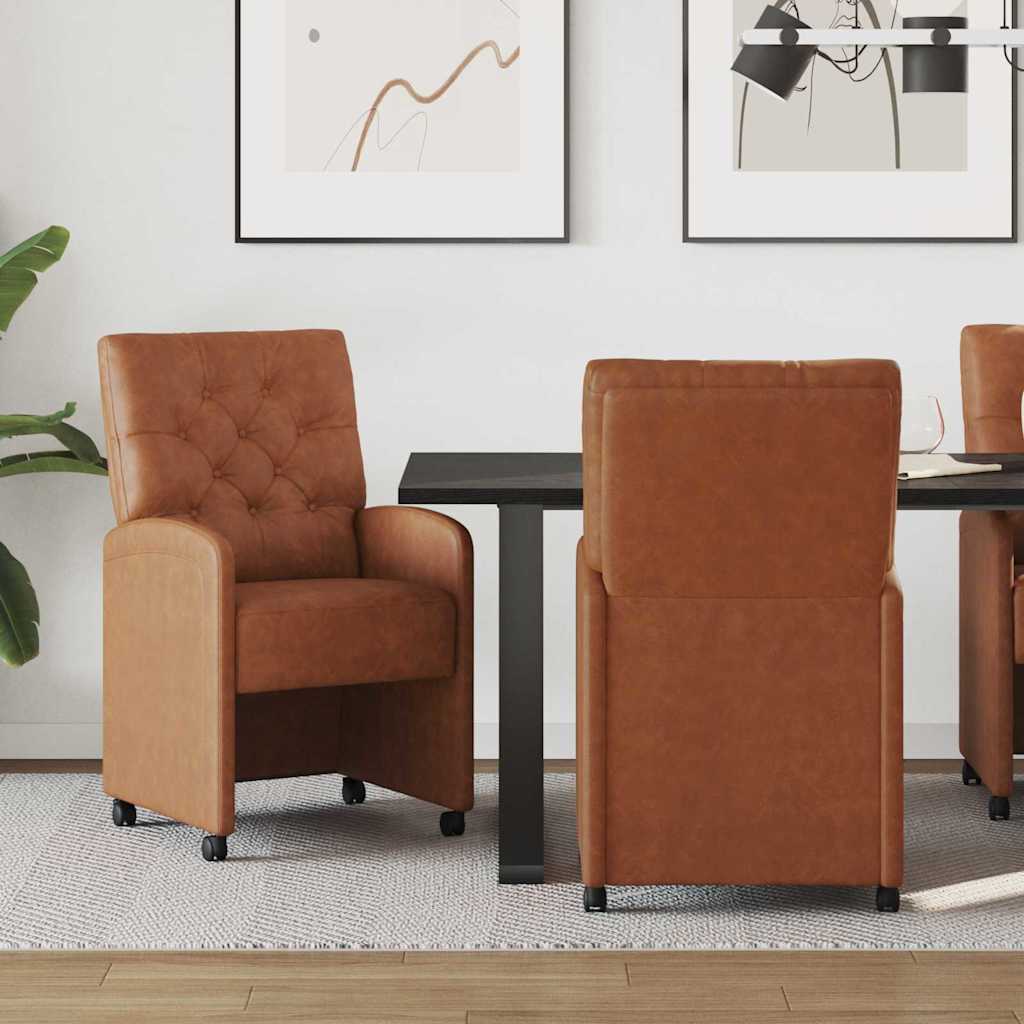 Blagovačke stolice s kotačima 2 pcs Smeđa 58 x 67 x 97 cm