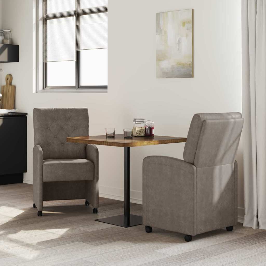 Blagovačke stolice s kotačima 2 pcs Siva 58 x 67 x 97 cm