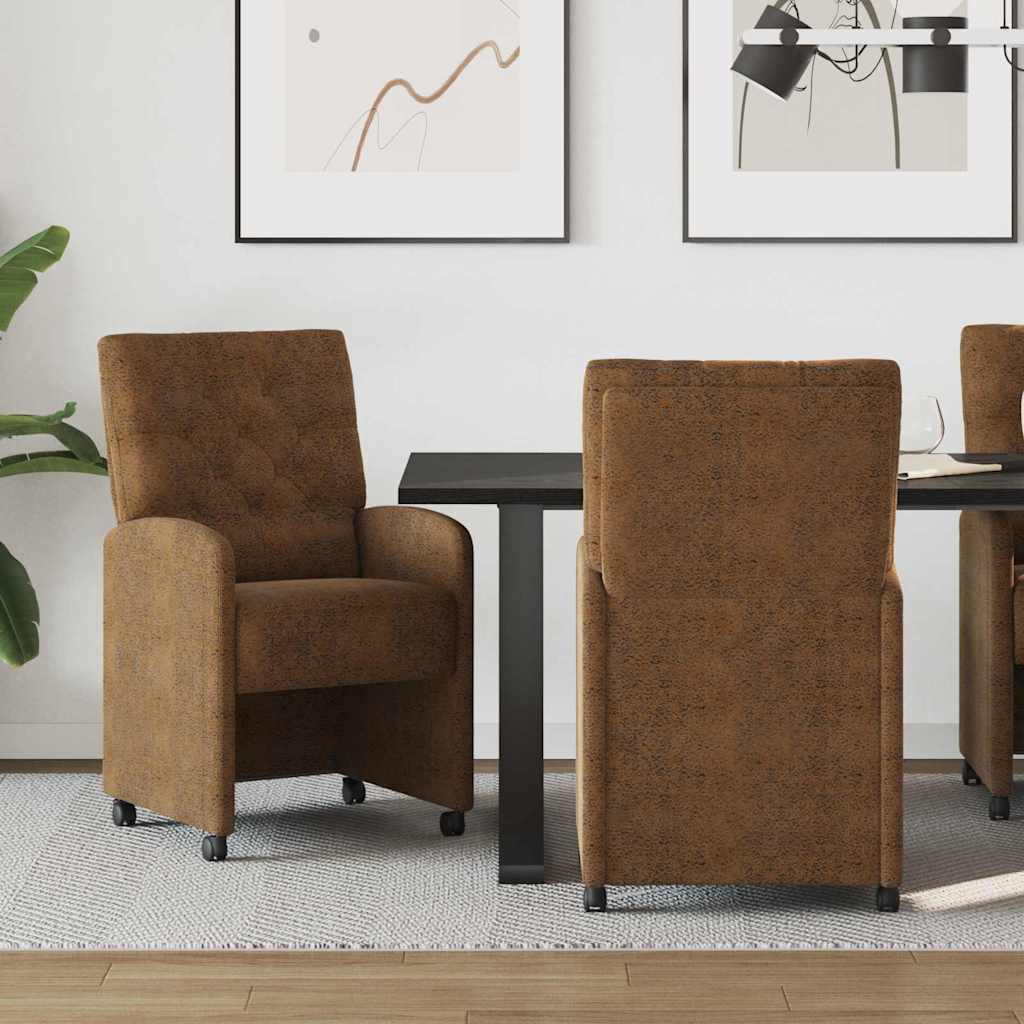 Blagovačke stolice s kotačima 2 pcs Smeđa 58 x 67 x 97 cm