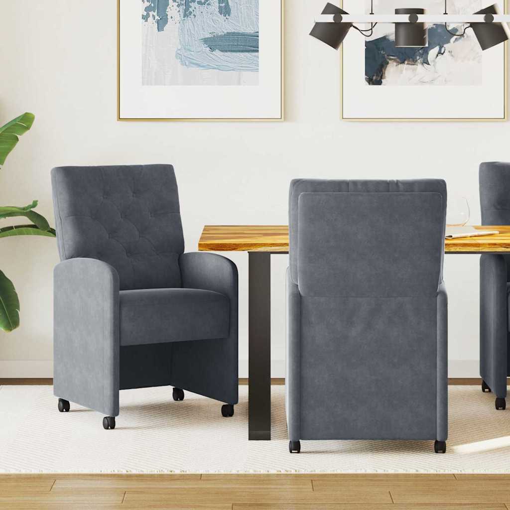 Blagovačke stolice s kotačima 2 pcs Tamno siva 58 x 67 x 97 cm