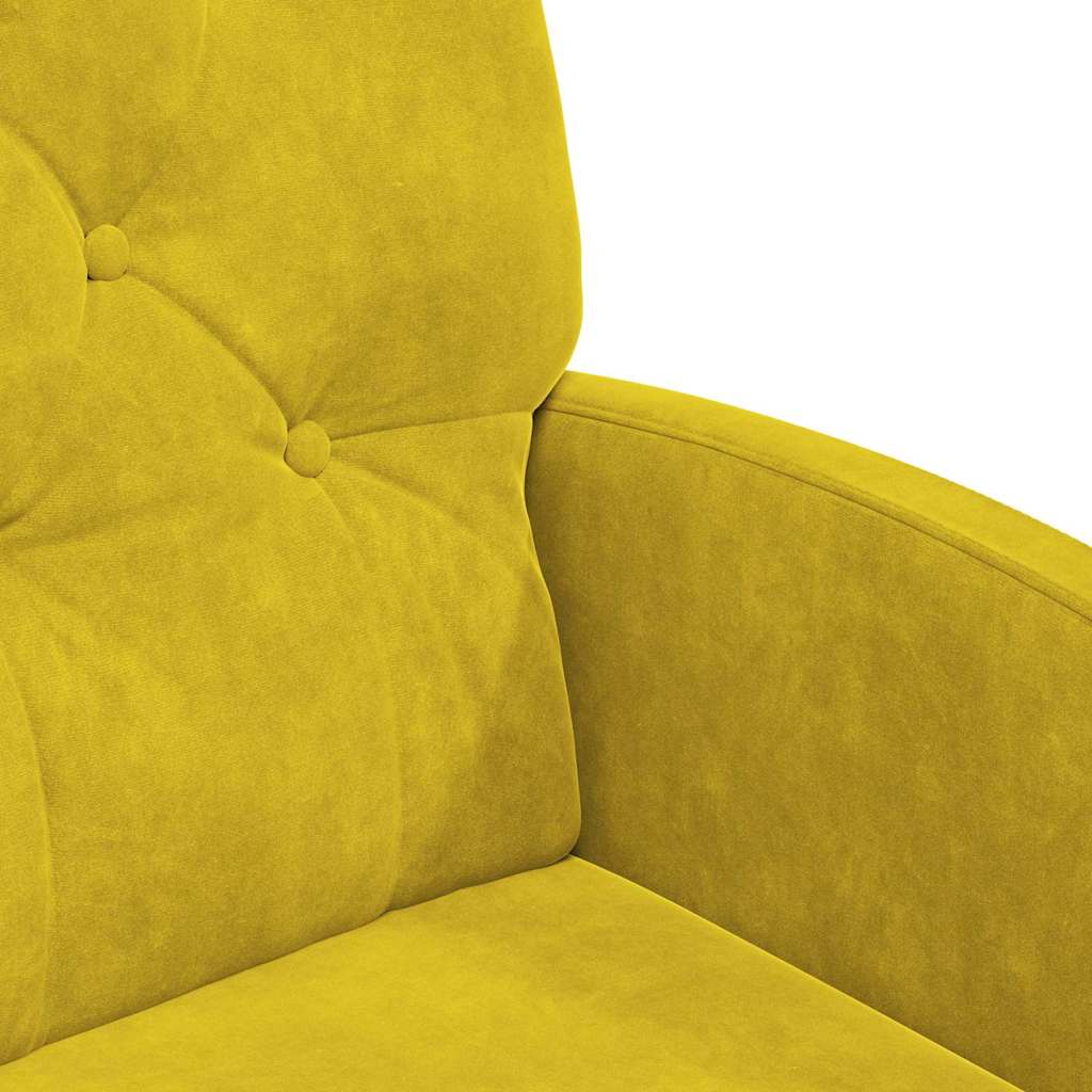 Blagovačke stolice s kotačima 2 pcs Žuta 58 x 67 x 97 cm Baršun