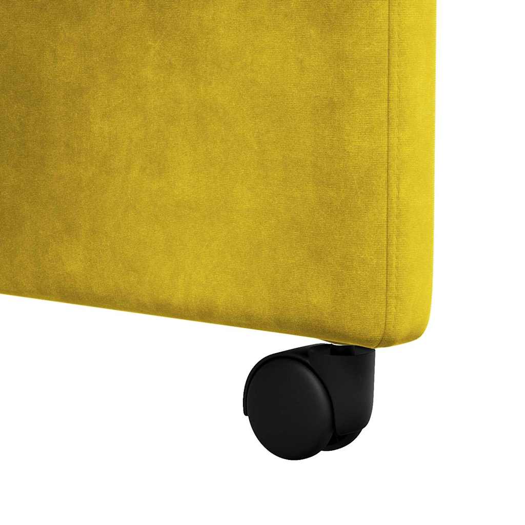 Blagovačke stolice s kotačima 2 pcs Žuta 58 x 67 x 97 cm Baršun