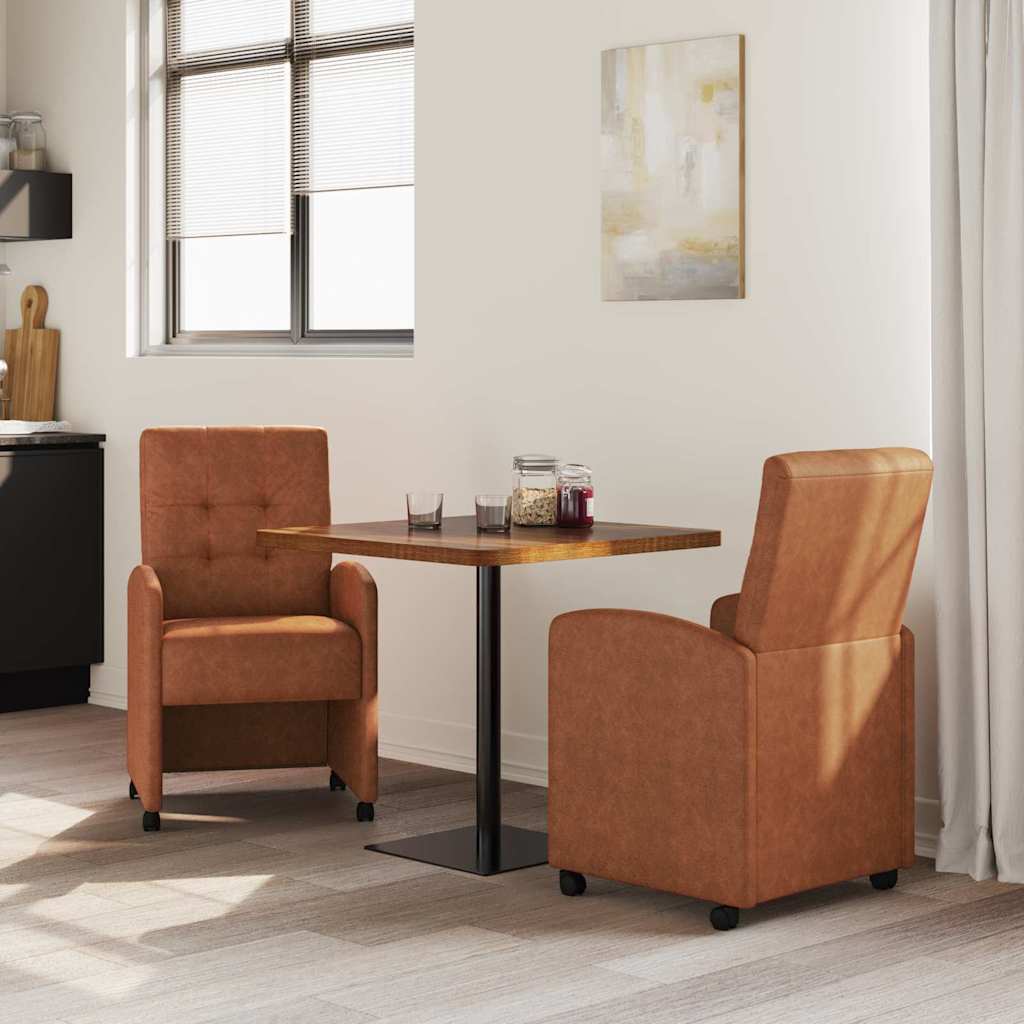 Blagovačke stolice s kotačima 2 pcs Smeđa 58 x 67 x 97 cm