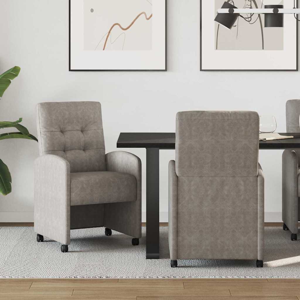 Blagovačke stolice s kotačima 2 pcs Siva 58 x 67 x 97 cm